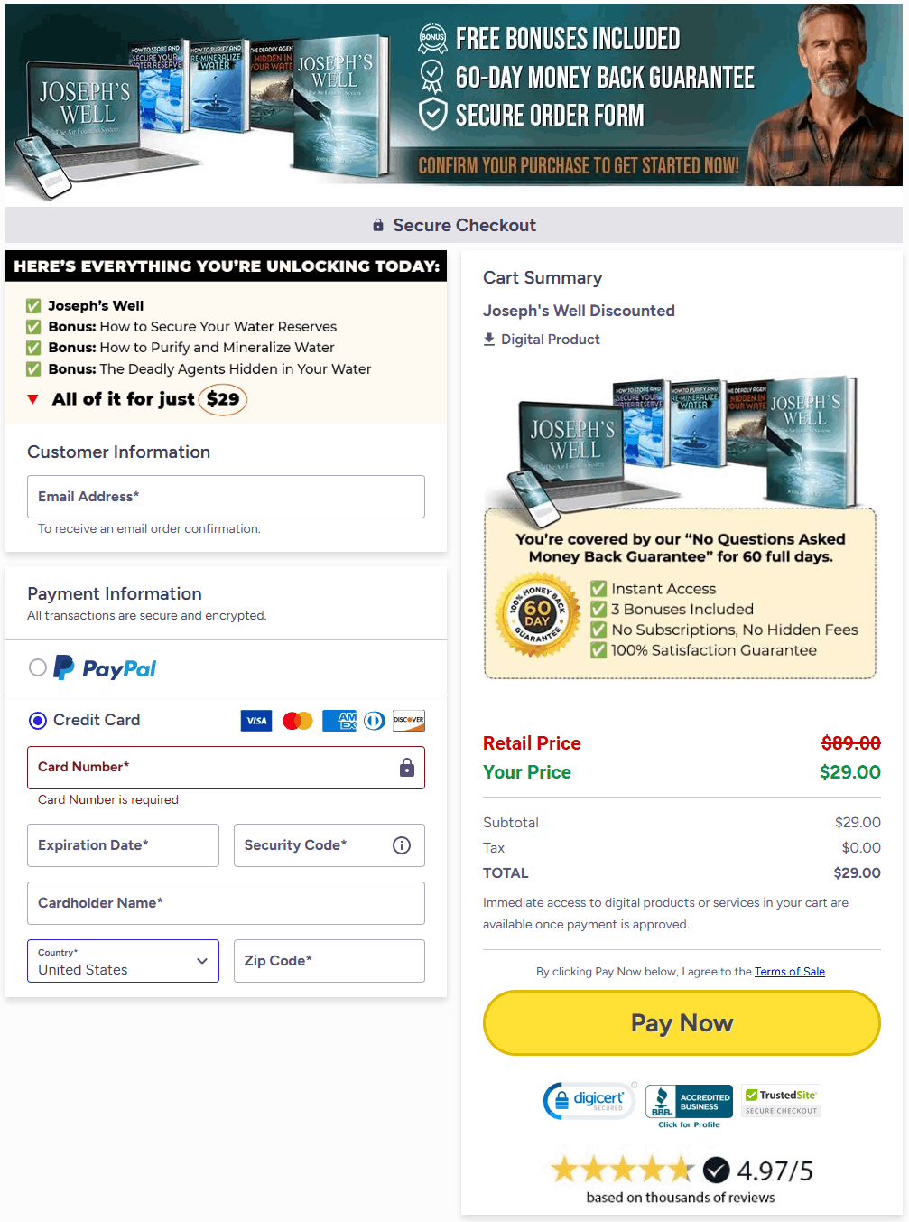 Order Joseph’s Well